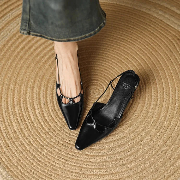 Katie Genuine Leather Slingbacks  Liora Lane Boutique