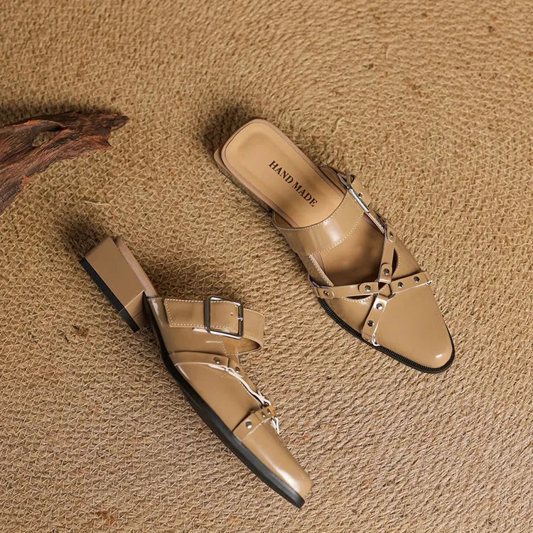 Renly Genuine Leather Slingbacks  Liora Lane Boutique