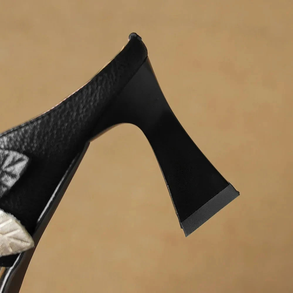 Garnet Genuine Leather Heels  Liora Lane Boutique