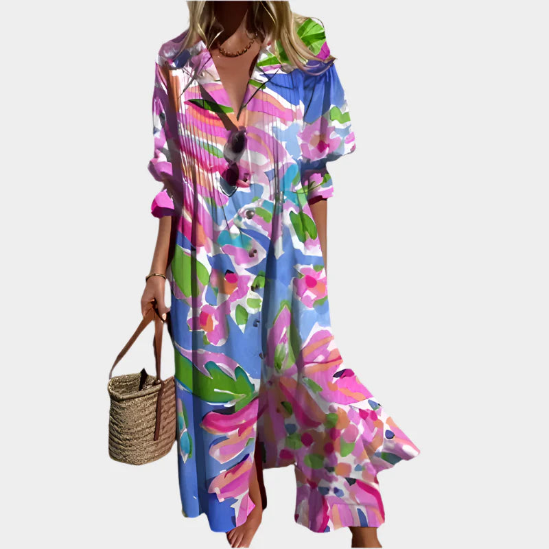 Airy Boho Dress with Puff Sleeves Jasmine's Boutique Australia