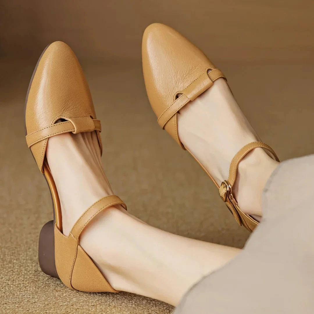 Laney Genuine Leather Heels  Liora Lane Boutique