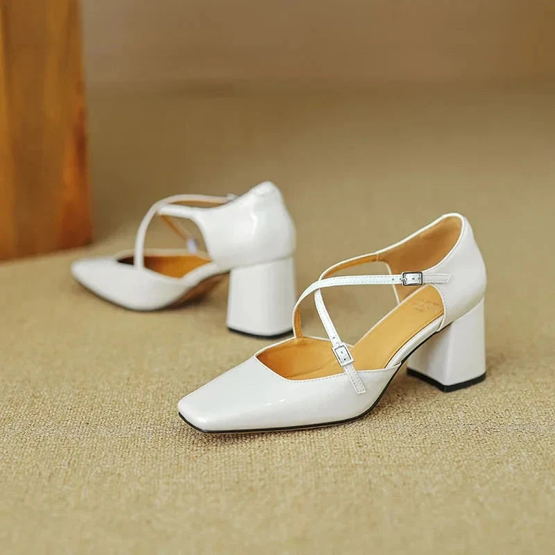 Lilian Genuine Leather Heels  Liora Lane Boutique