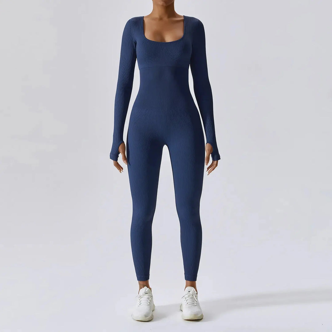 Mocha Sculpt Seamless Ribbed Jumpsuit Jasmine's Boutique Australia