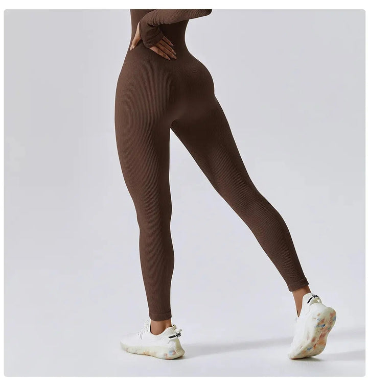 Mocha Sculpt Seamless Ribbed Jumpsuit Jasmine's Boutique Australia