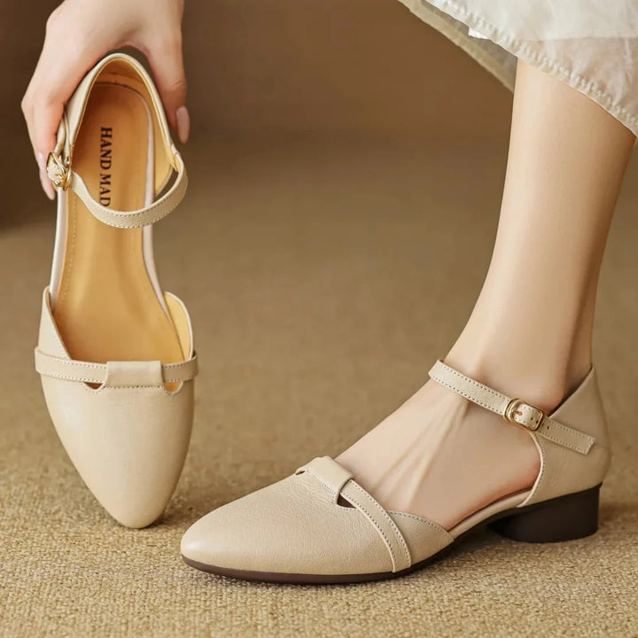 Laney Genuine Leather Heels  Liora Lane Boutique  Beige / 10.5 119.99