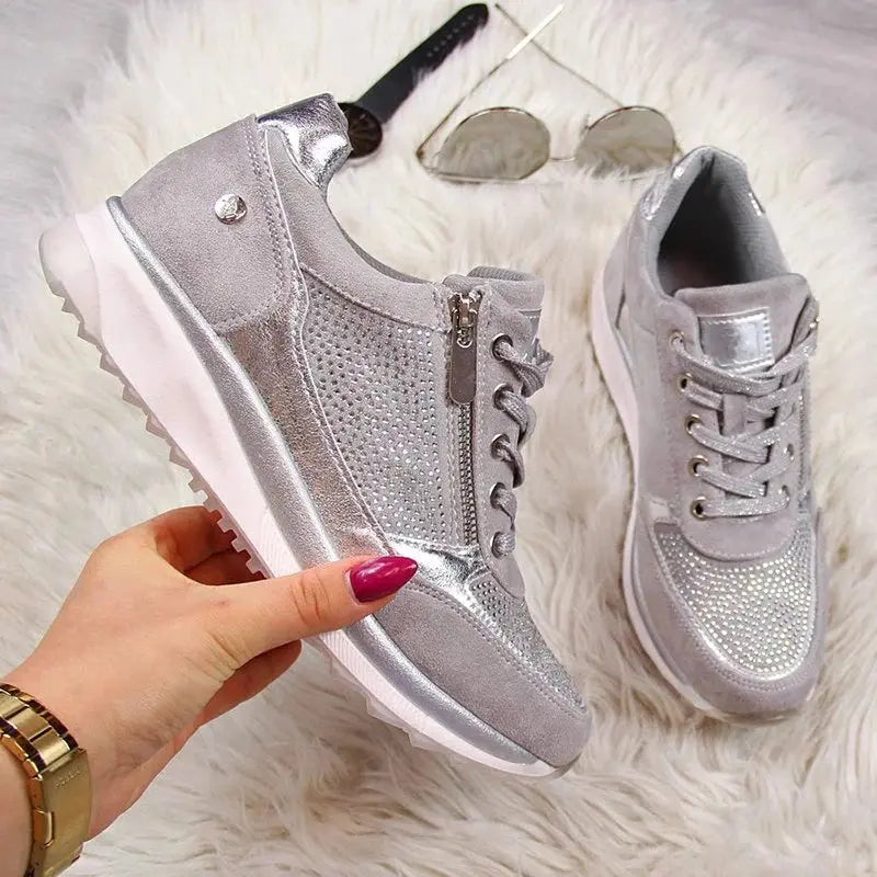 SilverSpark Wedge Sneakers Jasmine's Boutique Australia