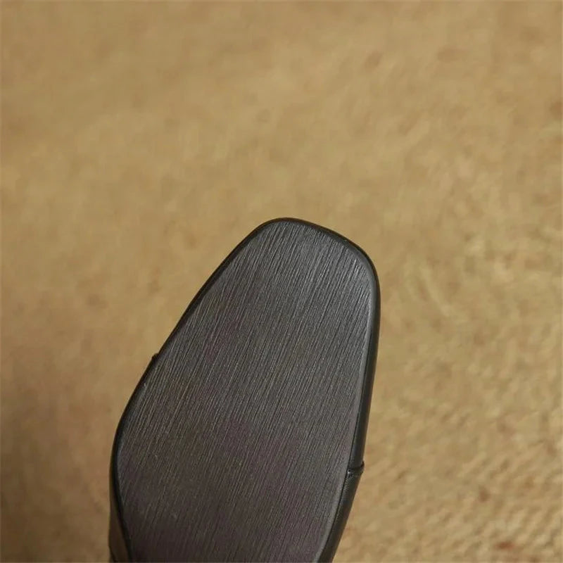 Elora Genuine Leather Heels  Liora Lane Boutique