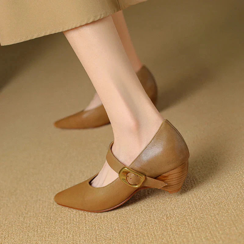 Velma Genuine Leather Heels  Liora Lane Boutique