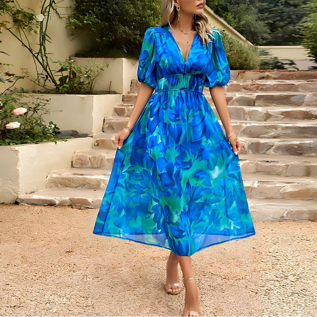 Coastal Blue Midi Dress Jasmine's Boutique Australia
