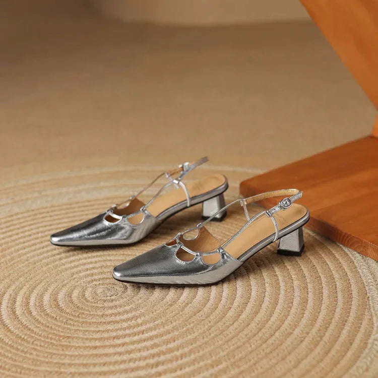 Katie Genuine Leather Slingbacks  Liora Lane Boutique