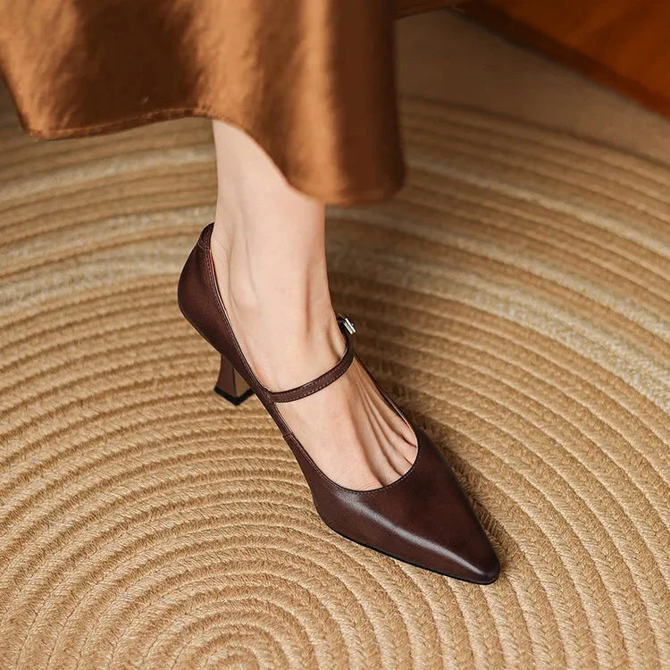 Samara Genuine Leather Heels  Liora Lane Boutique