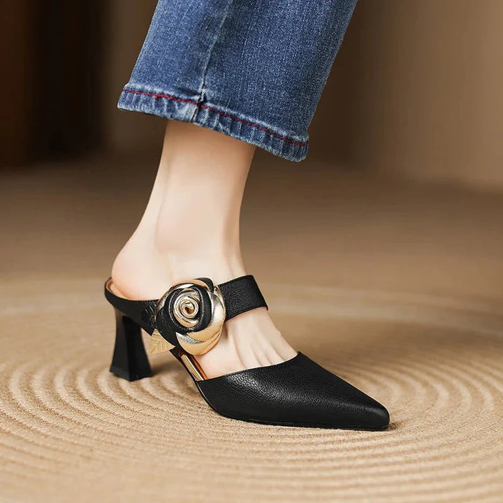 Garnet Genuine Leather Heels  Liora Lane Boutique