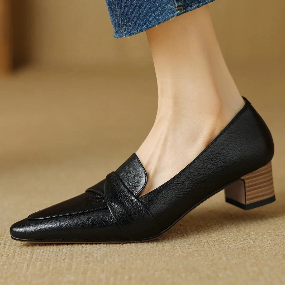 Naira Genuine Leather Pumps  Liora Lane Boutique  Black / 11.5 119.99
