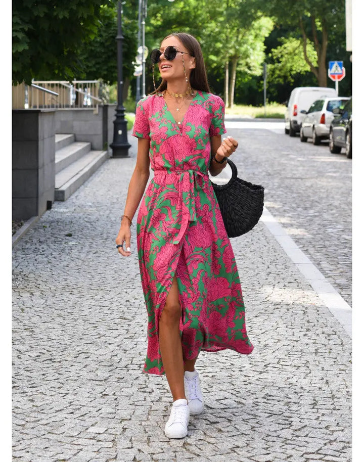 Vibrant Garden Wrap Maxi Dress Jasmine's Boutique Australia