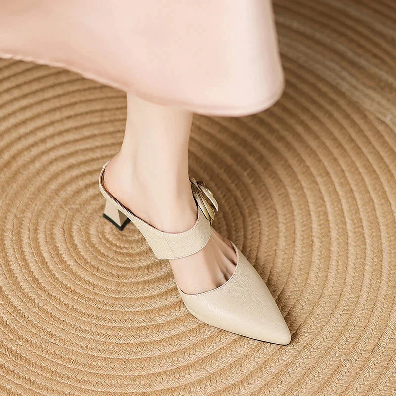 Garnet Genuine Leather Heels  Liora Lane Boutique