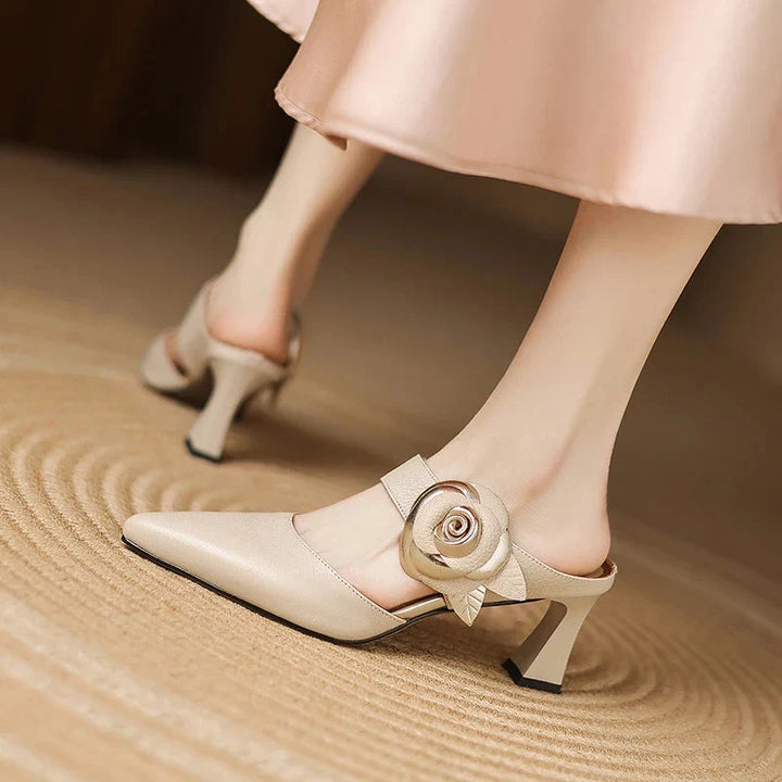 Garnet Genuine Leather Heels  Liora Lane Boutique