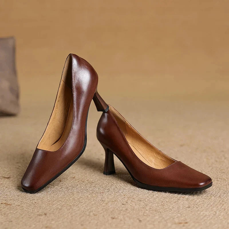 Diara Genuine Leather Heels  Liora Lane Boutique