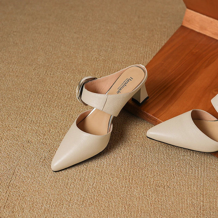 Garnet Genuine Leather Heels  Liora Lane Boutique