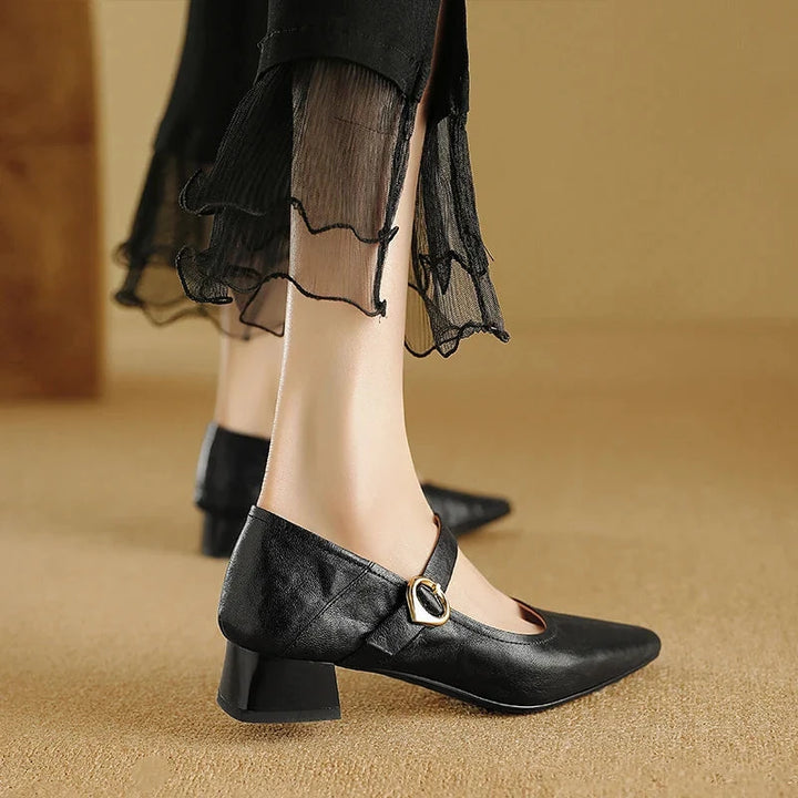 Merlot Genuine Leather Heels  Liora Lane Boutique