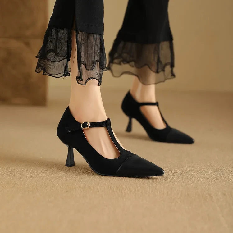 Vistra Leather Heels  Liora Lane Boutique