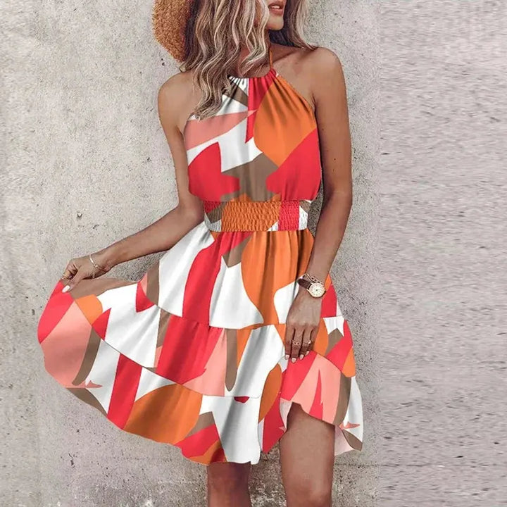 Bohemian Sunset Halter Dress Jasmine's Boutique Australia
