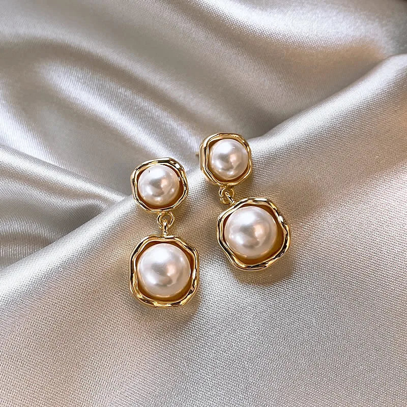 Elegant Double Pearl Earrings Jasmine's Boutique Australia