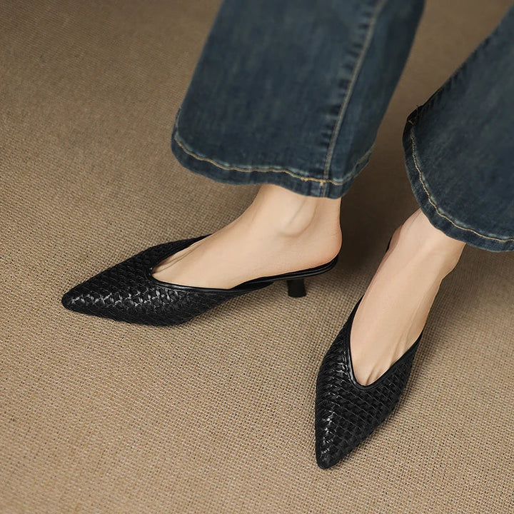 Olivia Genuine Leather Mules  Liora Lane Boutique