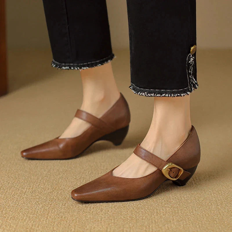 Velma Genuine Leather Heels  Liora Lane Boutique