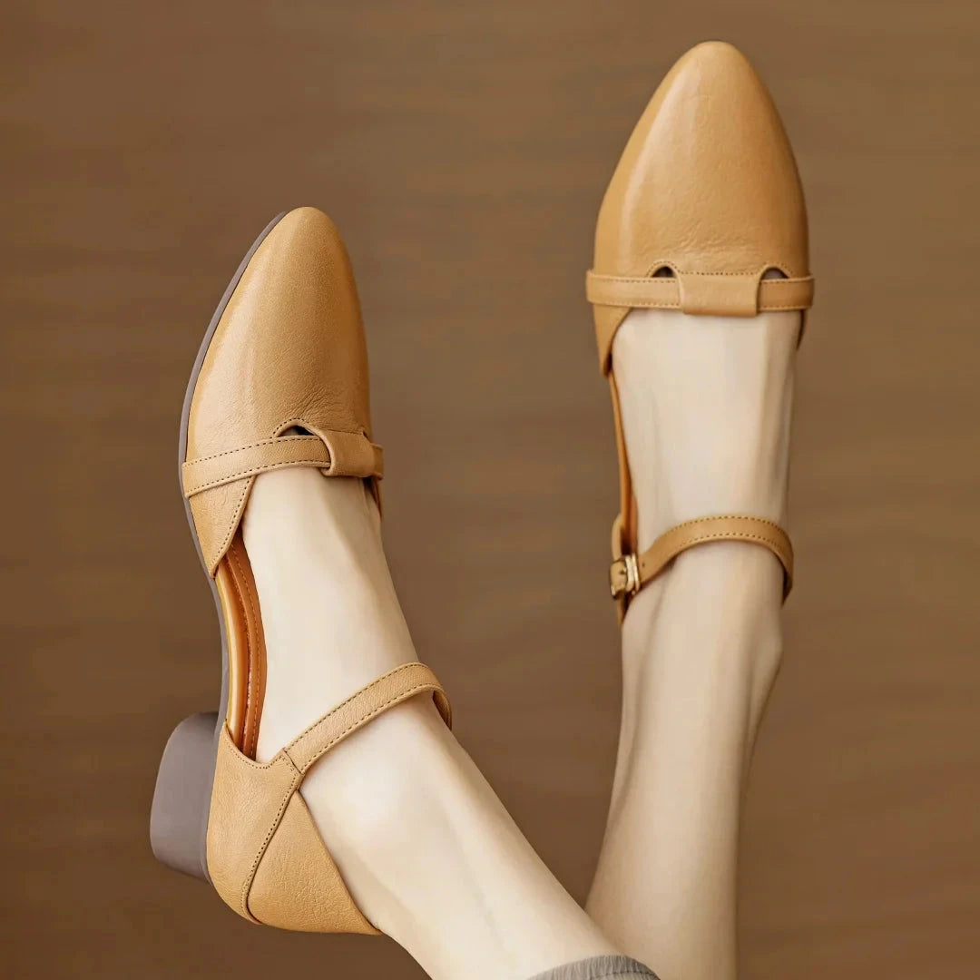 Laney Genuine Leather Heels  Liora Lane Boutique