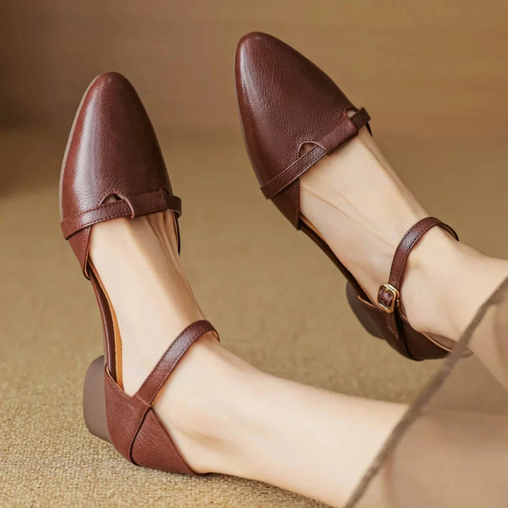 Laney Genuine Leather Heels  Liora Lane Boutique  Brown / 10.5 119.99