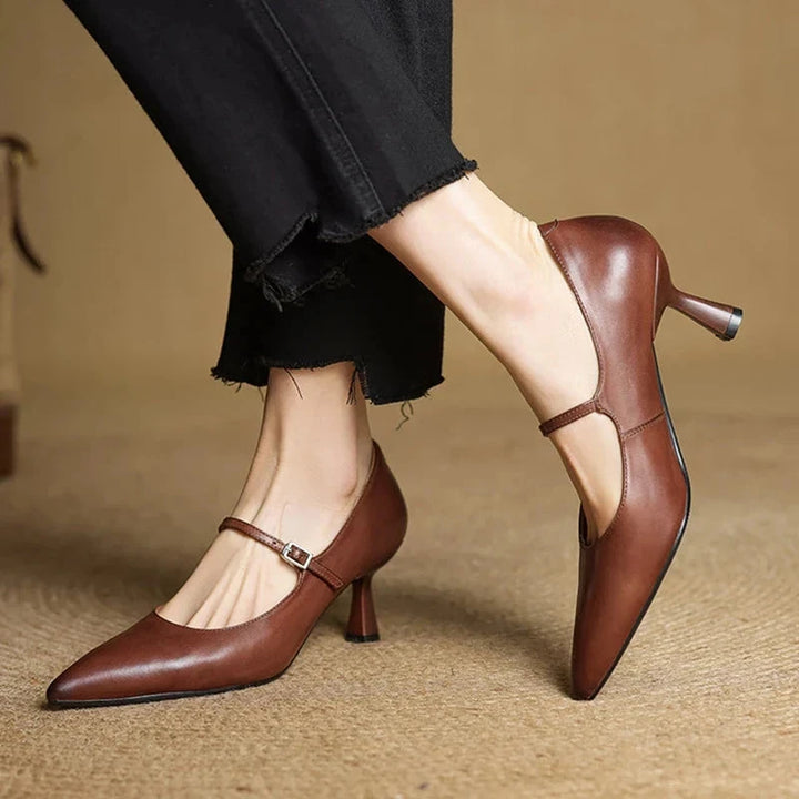 Selene Genuine Leather Pumps  Liora Lane Boutique  Brown / 9.5 129.99