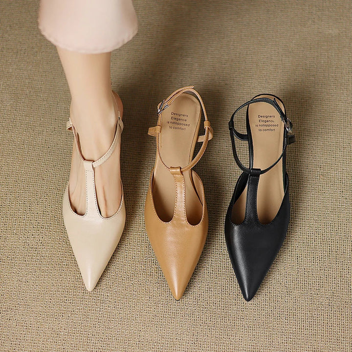 Serava Genuine Leather Heels  Liora Lane Boutique