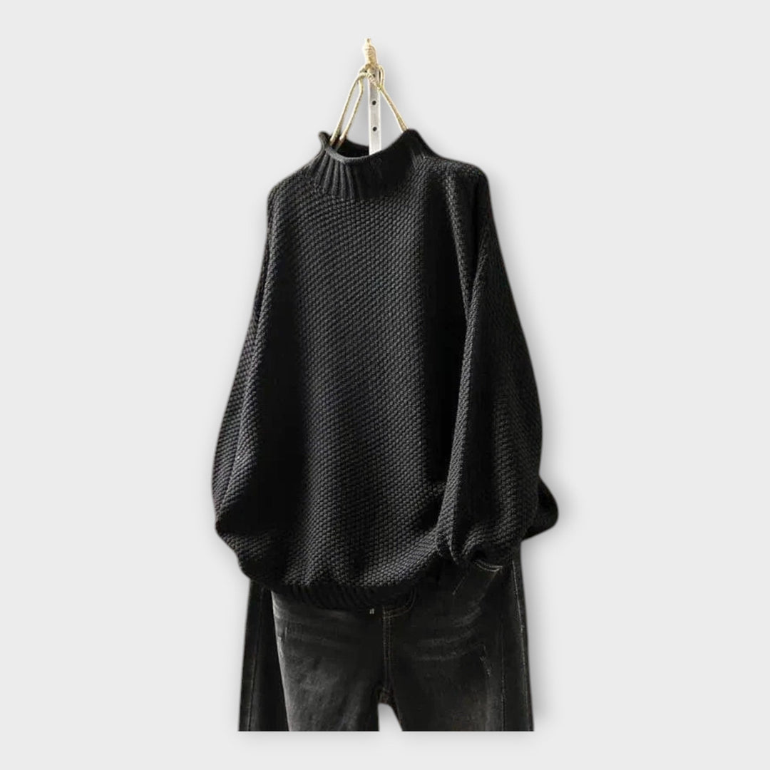 Knit Sweater with High Collar Liora Lane Boutique