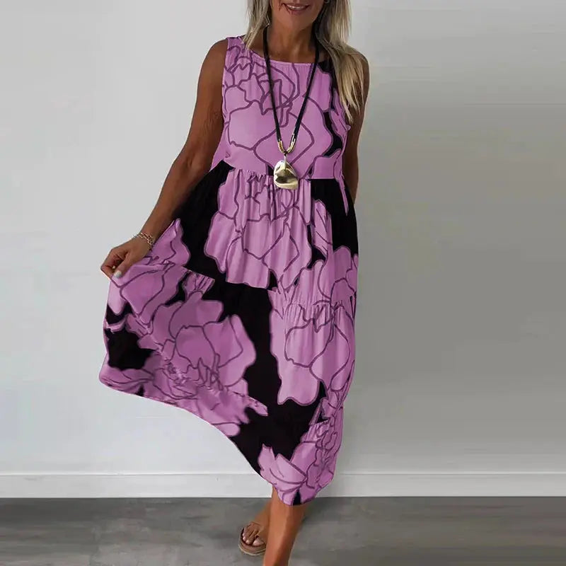 Flowing Abstract Bloom Maxi Dress Jasmine's Boutique Australia
