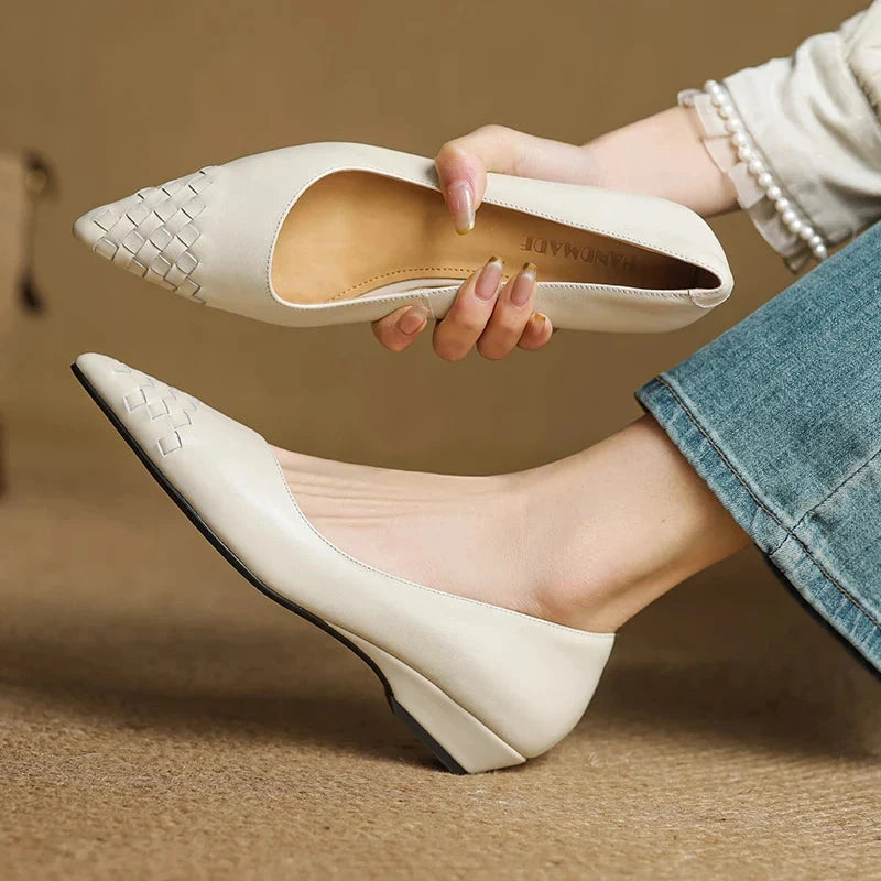 Zelith Genuine Leather Pumps  Liora Lane Boutique  White / 9.5 109.99