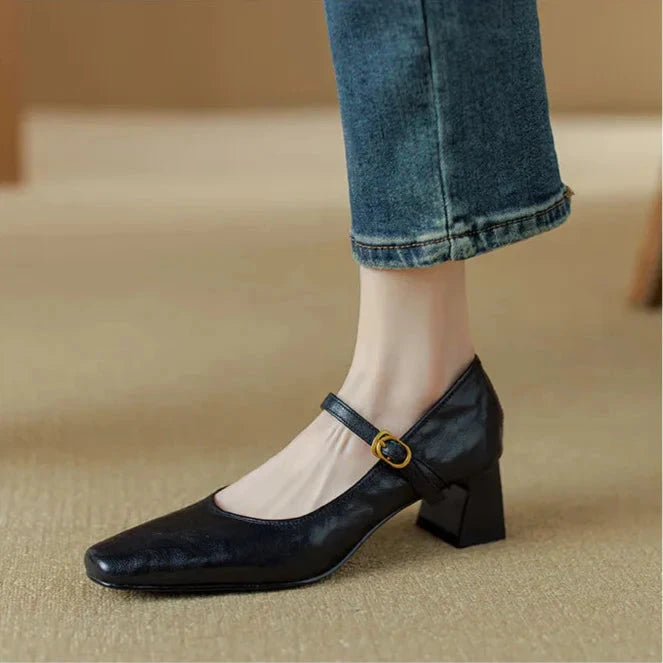 Remina Genuine Leather Heels  Liora Lane Boutique