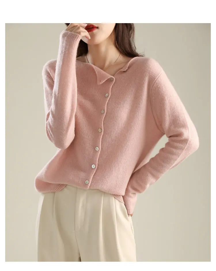 Soft Blush Asymmetrical Button Cardigan Jasmine's Boutique Australia