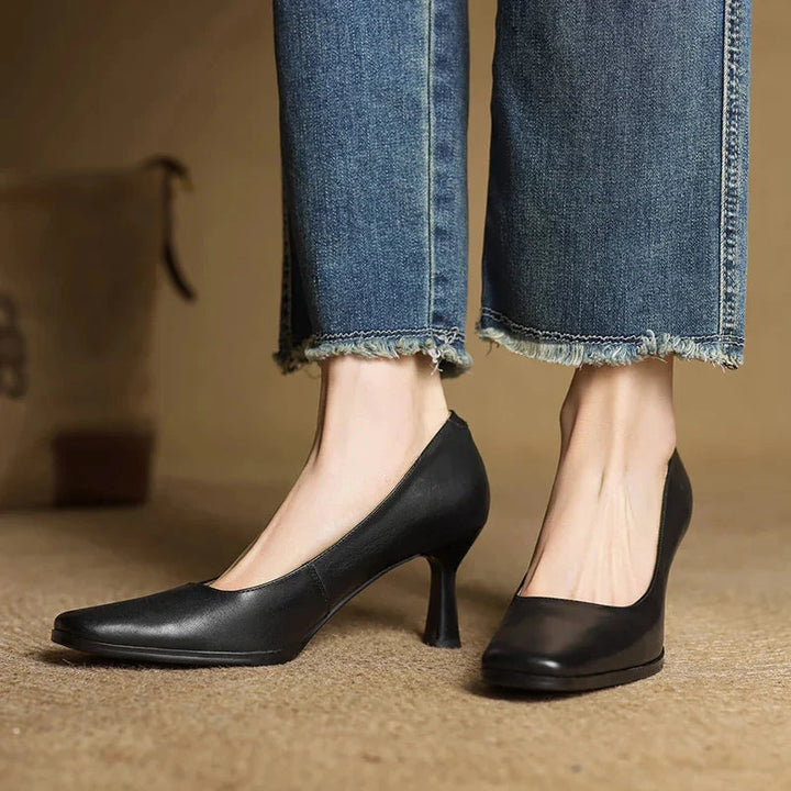 Diara Genuine Leather Heels  Liora Lane Boutique