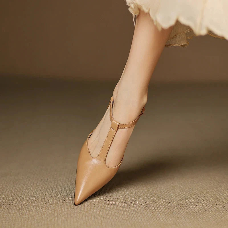 Serava Genuine Leather Heels  Liora Lane Boutique