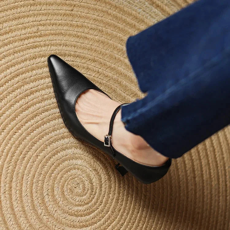 Samara Genuine Leather Heels  Liora Lane Boutique