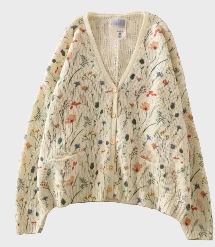 Elegant Knitted Vest with Floral Design Liora Lane Boutique