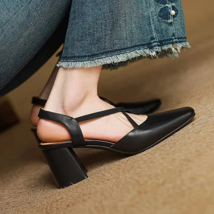 Petra Genuine Leather Heels  Liora Lane Boutique