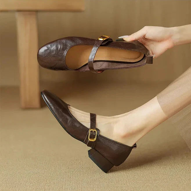 Bruna Genuine Leather Pumps  Liora Lane Boutique  Brown / 9.5 119.99