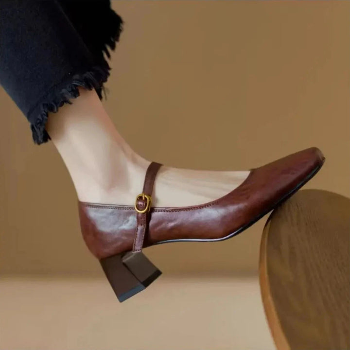 Remina Genuine Leather Heels  Liora Lane Boutique  Brown / 9.5 89.99