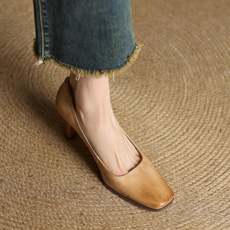 Diara Genuine Leather Heels  Liora Lane Boutique