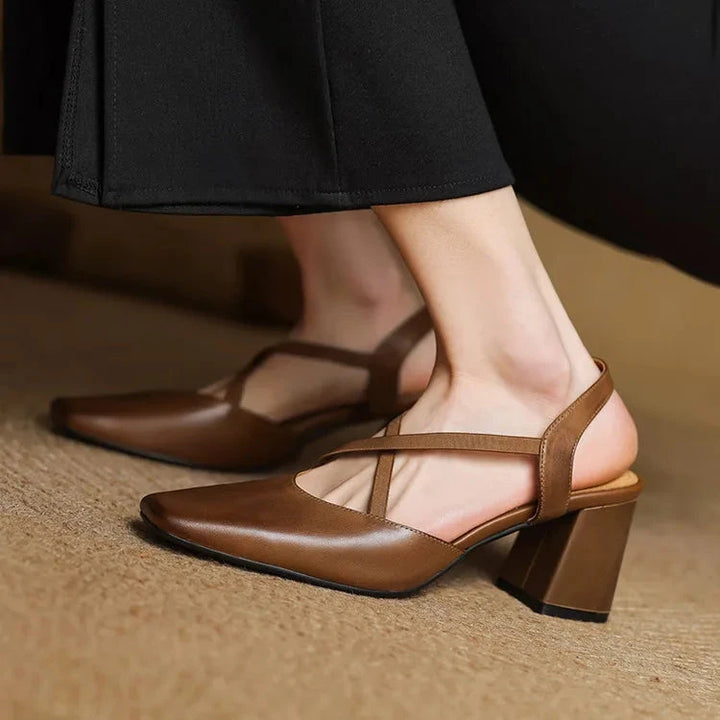 Petra Genuine Leather Heels  Liora Lane Boutique