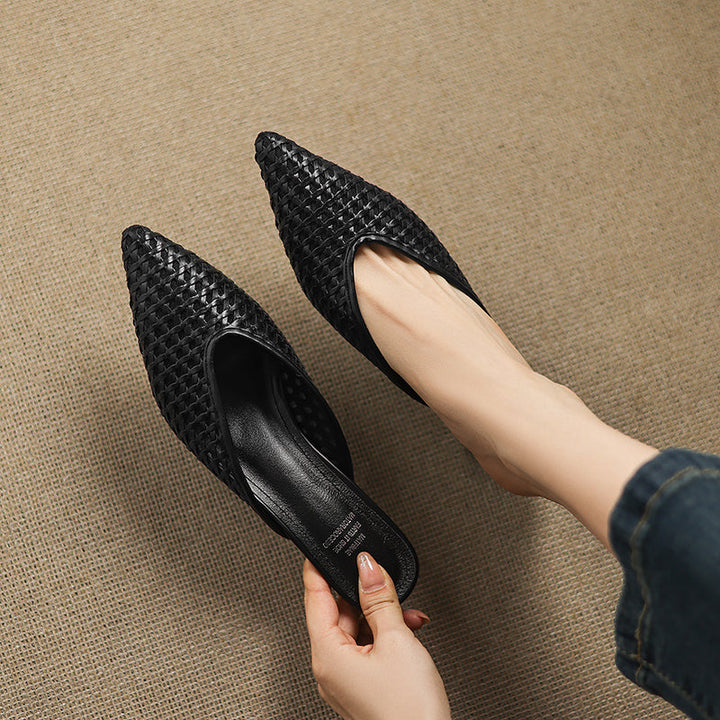 Olivia Genuine Leather Mules  Liora Lane Boutique