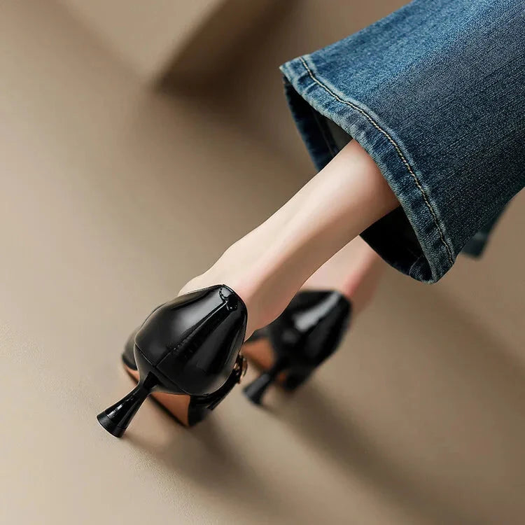 Ileen Genuine Leather Heels  Liora Lane Boutique