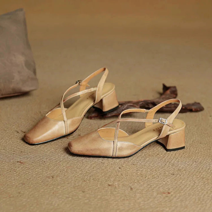 Elavie Genuine Leather Heels  Liora Lane Boutique