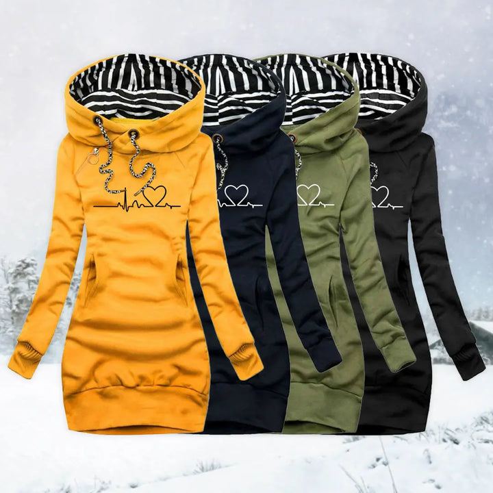 Winter Heartbeat Hoodie Dress Jasmine's Boutique Australia